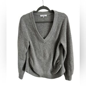 Frame Wool & Cashmere Grey V Neck Sweater, size M